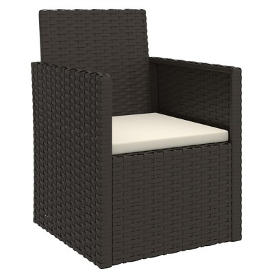 vidaXL Modern Patio Armchair: Weather-Resistant Black Poly Rattan with Cushion