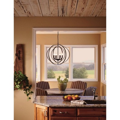 Equinox Burnished Silver 5-Light Steel Chandelier Pendant