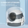 Akoasm Large Foldable & Easy Clean Two-Way Entrance Cat Litter Box With High Sides Lid, Air Freshener-White+Gray - 3 of 4