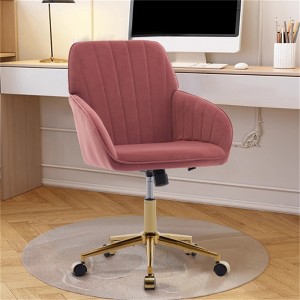 VASIP Modern  Velvet Home Office Chair,Makeup Vanity Chair with Wheels, Adjustable Swivel Computer Task Chair for Bedroom, Makeup Room - 1 of 4