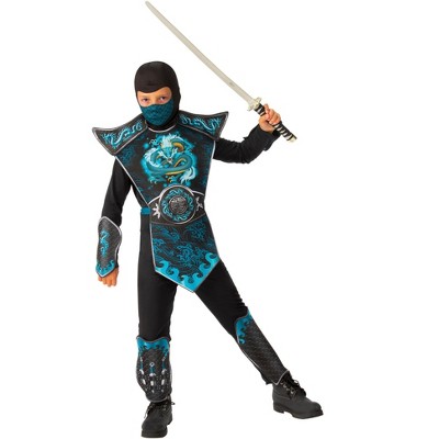 Dragon King Ninja 3 Piece Costume Set - Black/Blue