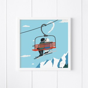 Ski Love Museum Quality 8" x 8" Art Print by Ramus & Co - 1 of 4