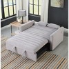 NicBex Modern Convertible Sleeper Chair,Pull-out Sofa Bed with Adjustable Back,Velvet Couches with Sturdy Wood Frame for Living Room,Light Gray - 3 of 4