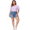 Agnes Orinda Women's Plus Size Basic Casual V Neck Short Sleeve Plain T-shirts - 3 of 4