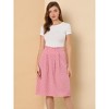 Allegra K Women's Printed Belted Elastic High Waist Vintage A-Line Midi Skirt - 2 of 4