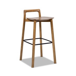 Jennifer Taylor Home Sven 26.5" Modern Minimalist Low Back Wood Counter Stool - 1 of 4