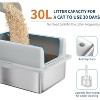 Stainless Steel Cat Litter Box, Large High-Wall Litter Pan with Cleaning Pedal, Anti-Scratch, Easy-Clean for Big Cats & Multi-Cat Homes - 2 of 4