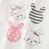 MyKids-Usa Baby Girl Rabbit Print Pattern Crewneck Long Sleeve Comfy Shirt - 3 of 4