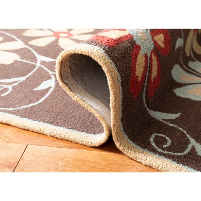 Multicolor Floral Hand-Knotted Wool Area Rug 4' x 6'