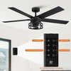 Parrot Uncle 52" Modern Black Ceiling Fan with Light and Remote Reversible Fan Blades - 2 of 4