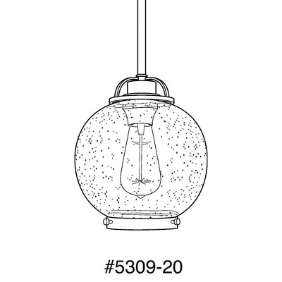 Chronicle Seeded Glass Globe Mini Pendant in Polished Nickel and Bronze