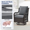 Garvee 3 Pieces Outdoor Swivel Rocker Set, 2 Chairs and Side Table, 360¡ã Rotation, Patio, Porch, Pool (Coffee/Gray Cushion) - 4 of 4