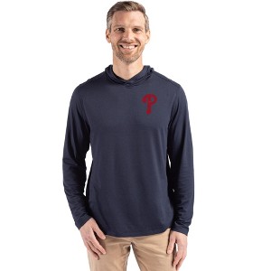 Philadelphia Phillies Cutter & Buck Coastline Epic Comfort Recycled Mens Hooded Shirt - 1 of 1
