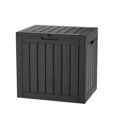 FURNIinspire Deck Boxes, Portable Storage Box with Waterproof Function for Patio Furniture, Garden Tools, All Weather Use, Black, 22.09"*17.09"*20.87"