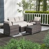 Yardgrace 6-piece set of wicker combination sofa with storage coffee table - 3 of 4