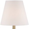 360 Lighting Traditional Accent Table Lamps 19" High Set of 2 Antique Brass Metal Touch On Off White Bell Fabric Shade for Bedroom Living Room Bedside - 3 of 4