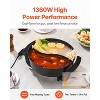 VEVOR Electric Hot Pot, 1360W 5 L Double-flavor Shabu Shabu Pot, Non-Stick Electric Cooker with Divider, Clear Glass Lid, Black - 3 of 4