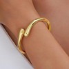 BRINJOY 14K Gold Plated Hug Bangle Bracelet - Chunky Modern Cuff Jewelry Gift for Women & Teens - 3 of 4