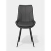 20.48"Upholstered Accent Side Chairs with Metal Legs,Black - 3 of 4