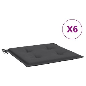 vidaXL Set of 6 Anthracite Garden Chair Cushions - 19.7"x19.7"x1.2" Oxford Fabric, Weather-Resistant Outdoor Seat Cushions with Foam Fiber Filling - 1 of 4