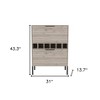 HomeRoots 43" Light Gray and Black Wood Console Bar Cabinet With Two Doors - 3 of 4
