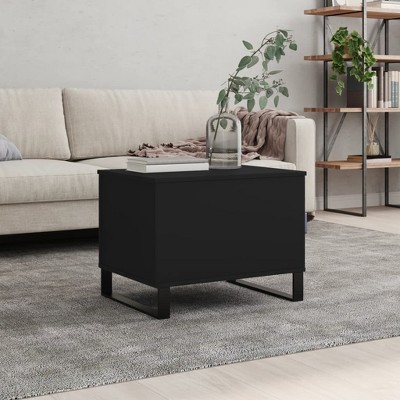 vidaXL Coffee Table Black Engineered wood, metal Medium