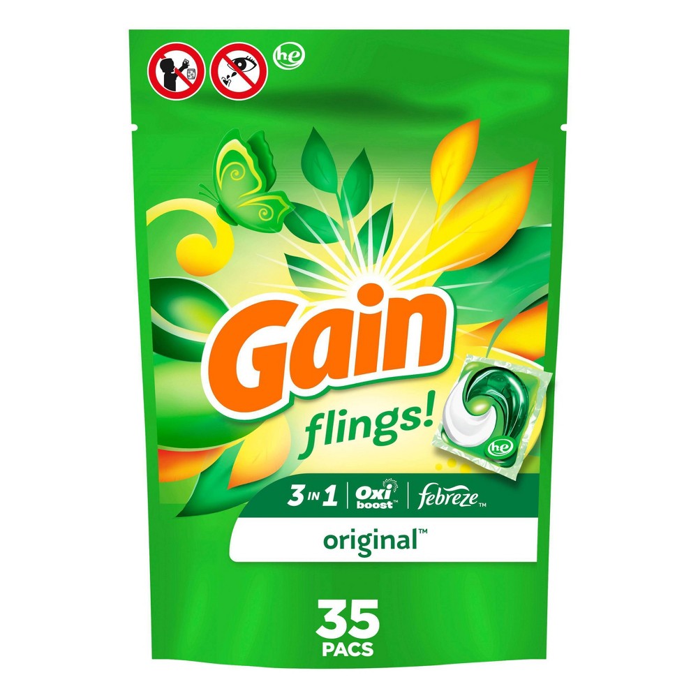 UPC 037000867562 product image for Gain flings! Laundry Detergent Pacs - Original - 27oz/35ct | upcitemdb.com