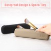 Unique Bargains Portable Travel Silicone Makeup Brush Holder Black Khaki 2 Pcs - 2 of 4