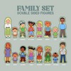 VEBO 22pc Wooden Magnetic Figures Mix & Match Family Set - Compatible with All Magnetic Tiles Sets - Educational STEM Building Toy Pretend Playset - 2 of 4