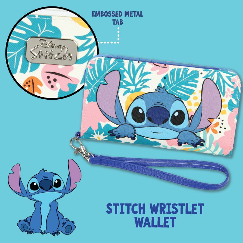 Disney Lilo & Stitch Tropical Design Snap-Closure Wristlet Wallet w/ Wrist Strap Multicoloured, 5 of 8