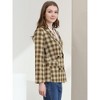 INSPIRE CHIC Women's Casual Fit Notched Lapel Double Breasted Plaid Formal Blazer - 4 of 4