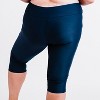 Calypsa Women's Plus Size High Waisted Chlorine Resistant Capri Swim Leggings - 2 of 4