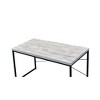 Metal & Synthetic Wood Industrial Rectangular Writing Desk with Faux Concrete Top - 2 of 4