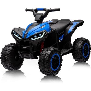 12V Kids Ride On ATV, 4 Wheeler Electric Vehicle for Toddlers, Battery Powered Motorized Quad Toy Car - 1 of 4