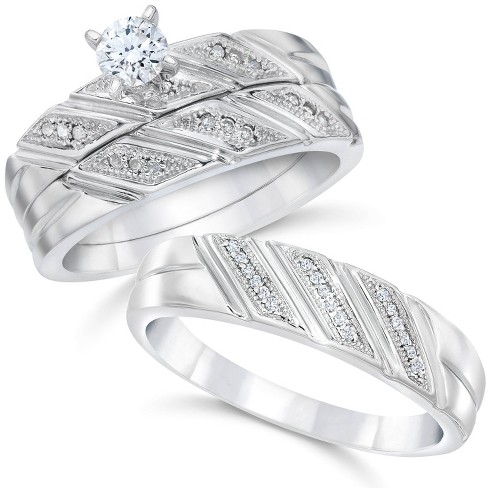 Engagement ring set for deals him and her