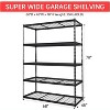 5 Tier Garage Wire Shelving Unit, 2500 LB Capacity,Heavy Duty Adjustable Metal Storage Shelves, Industrial Storage Racks for Warehouse Shop Basement - 3 of 4