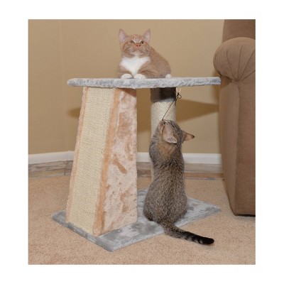 Gray and Beige Sisal Carpet Two-Level Cat Scratcher