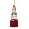 Northlight 5" White and Red Rocking Horse with Gifts Glass Christmas Ornament - 3 of 4