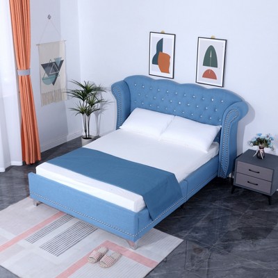 Lugang Upholstered Wingback Bed