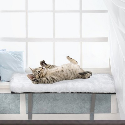 LAOTIES Wall Mounted Cat Window Perch with Removable Soft Cushion,Indoor Cat Bed And Seat