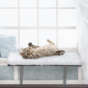 LAOTIES Wall Mounted Cat Window Perch with Removable Soft Cushion,Indoor Cat Bed And Seat - 1 of 4