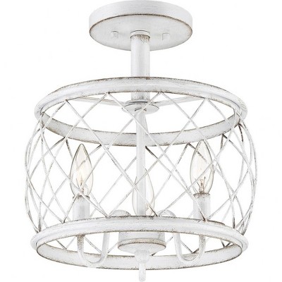 Quoizel Lighting Dury 3 - Light Semi-Flush Mount in  Antique White