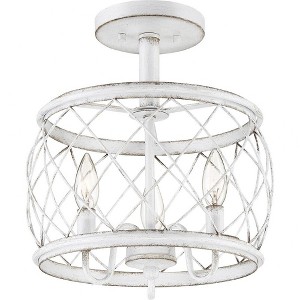 Quoizel Lighting Dury 3 - Light Semi-Flush Mount in  Antique White - 1 of 2