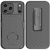 Nakedcellphone Combo for iPhone 17 Pro Max - Slim Case with Stand and Belt Clip Holster - Black Tread - 2 of 4