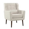 37.6' Tall Modern Accent Chair, Upholstered Foam Filled Reading Chairs With Cushion And High Backrest, Chenille Fabric Lounge Tufted Armchair - 3 of 4