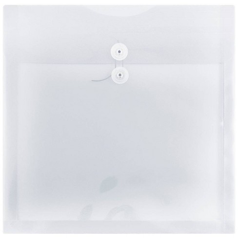 Jam Paper 13'' X 13'' 12pk Clear Plastic Envelopes - Button & String Tie,  Expandable, Filing Accessories : Target