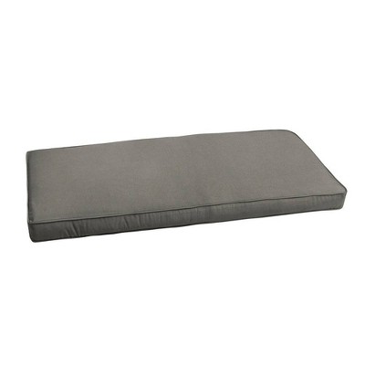 48" x 19" x 3" Sunbrella Canvas Outdoor Corded Bench Cushion Charcoal Gray