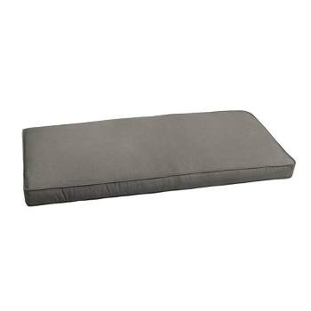 Sunbrella 48" x 19" x 3" Canvas Outdoor Corded Bench Cushion Charcoal Gray