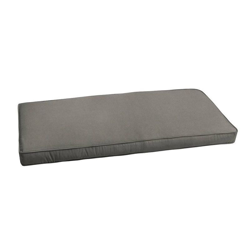 Sunbrella 48&#34; x 19&#34; x 3&#34; Canvas Outdoor Corded Bench Cushion Charcoal Gray, 1 of 9