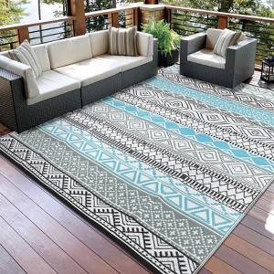 Outdoor Rug for Patio Waterproof Mat Indoor Outdoor Plastic Straw Rug for Camping Reversible Camping Rugs Carpet for Porch, Backyard, Balcony, Picnic - 1 of 4